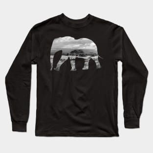 Elephant Safari Silhouette Long Sleeve T-Shirt